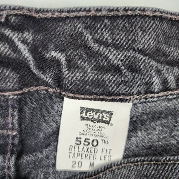 Levis 550 Jeans Womens 20M Black Relaxed Fit Tapered Leg Vintage 2000s Denim USA - Picture 9 of 10